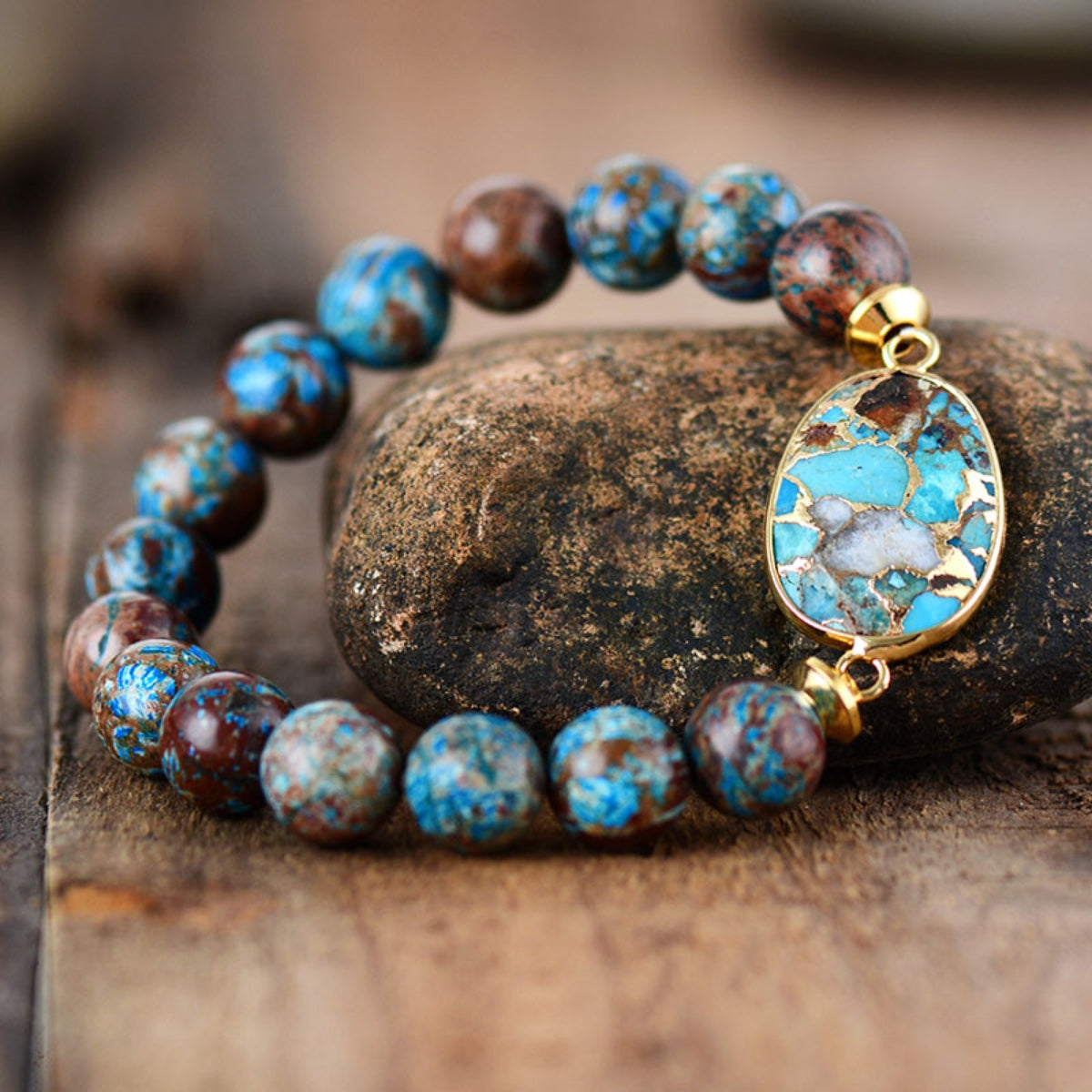 Natural Stone Beaded Bracelet Trendsi