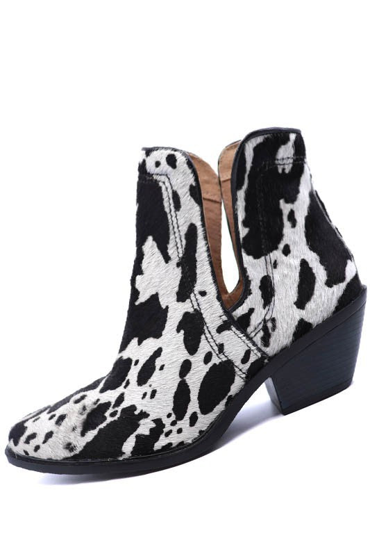 Western Cut Out Animal Hair Booties Luckygirlsclothingcompany.com