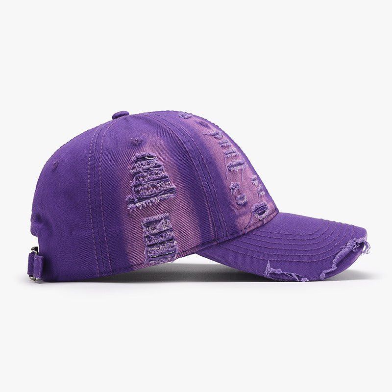 Distressed Adjustable Cotton Baseball Cap Trendsi