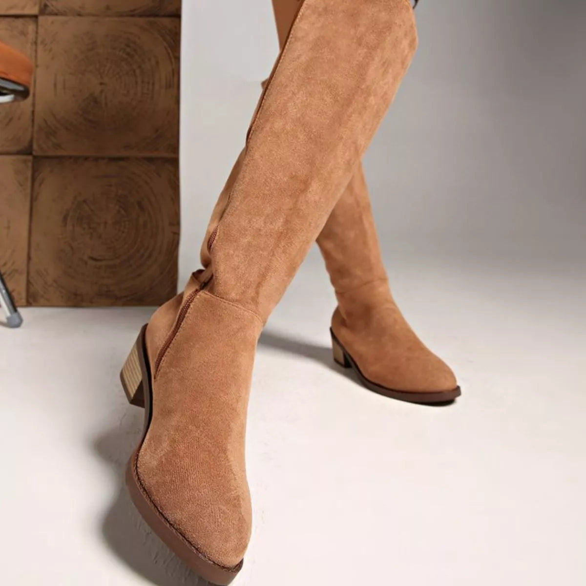 Knee-High Block Heel Boots Trendsi