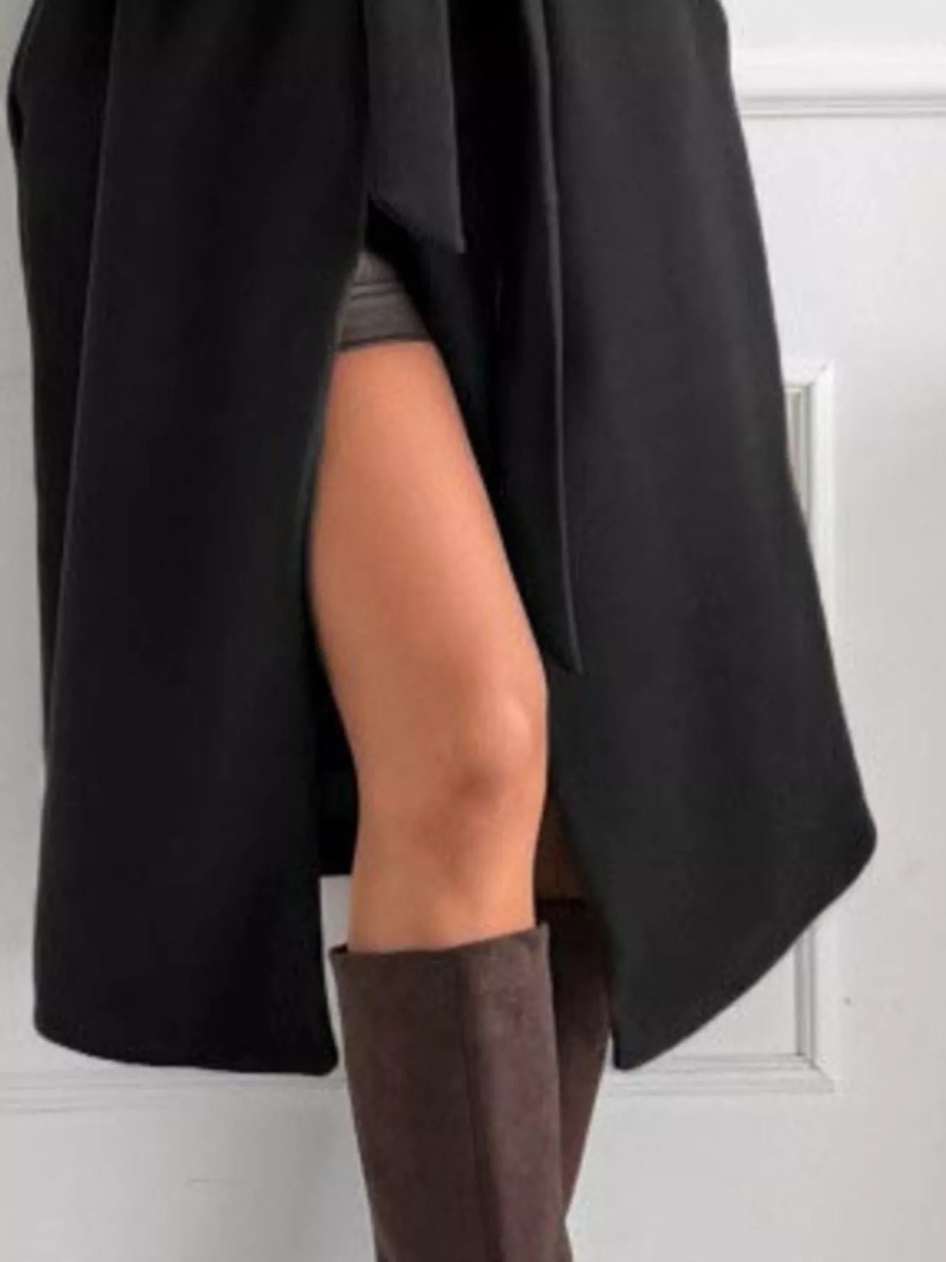 Tie Waist Longline Coat 
