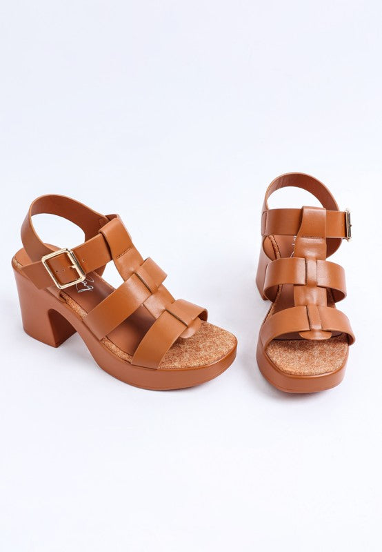 Avalon Chunky Pin Buckle Platform Heels 