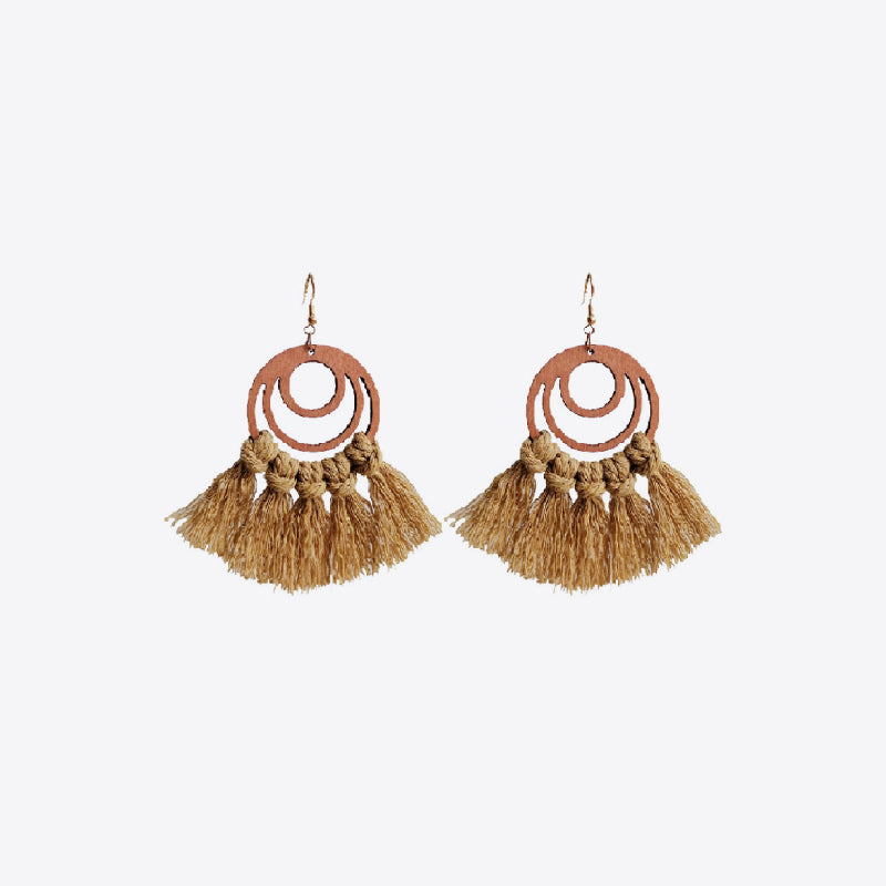 Tassel Detail Geometric Earrings Trendsi