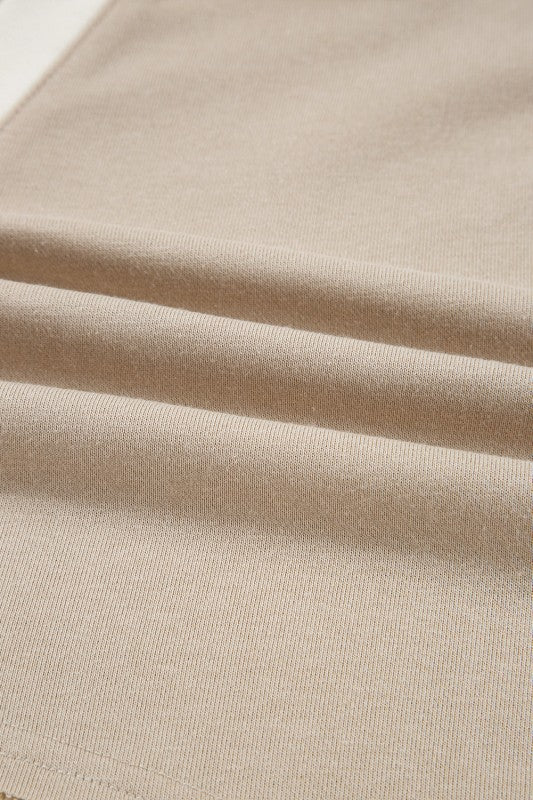 Colorblock Raw Edge Pullover and Drawstring Skirt JUNIPER BLVD