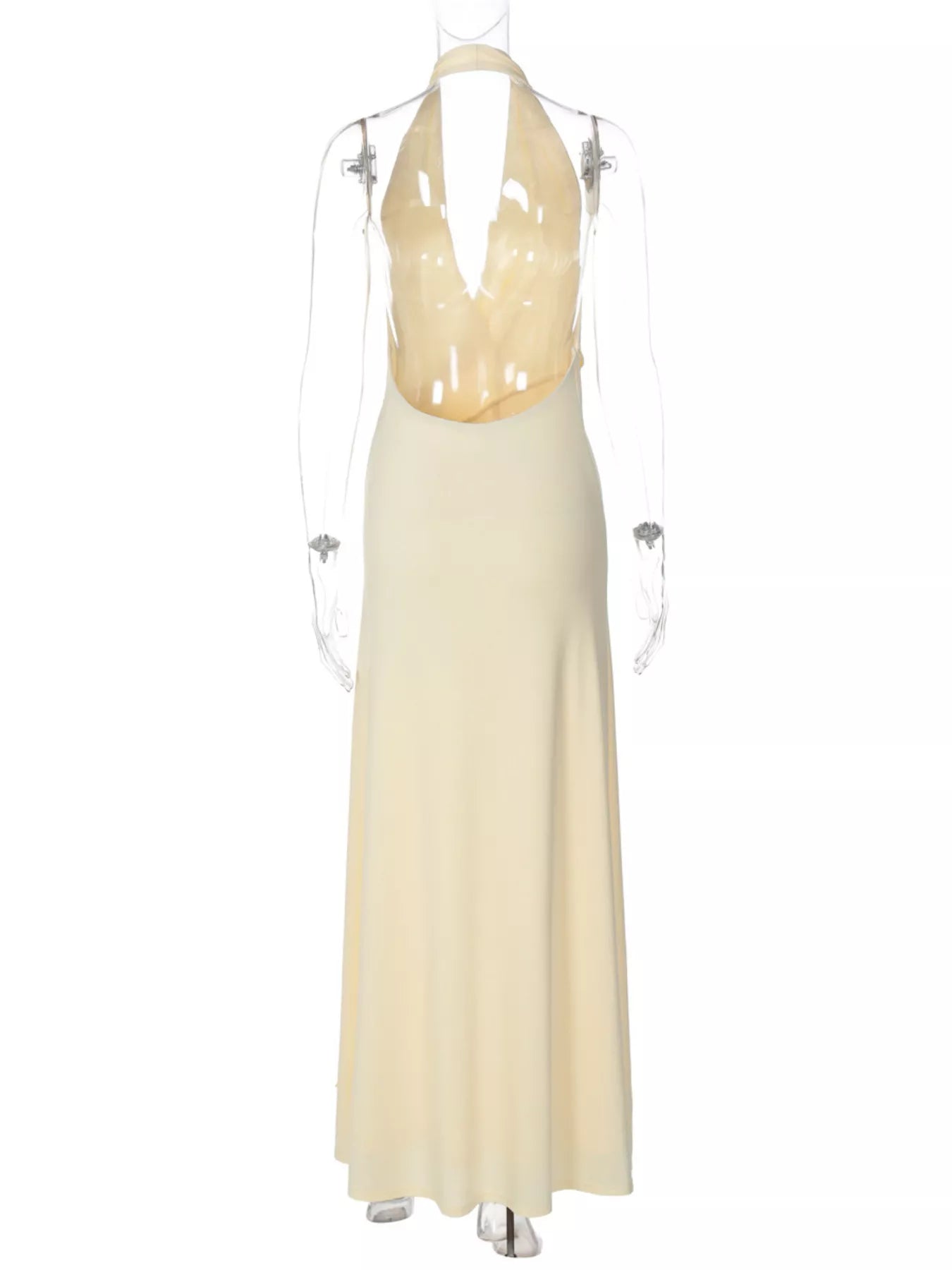Split Backless Halter Neck Maxi Dress Trendsi