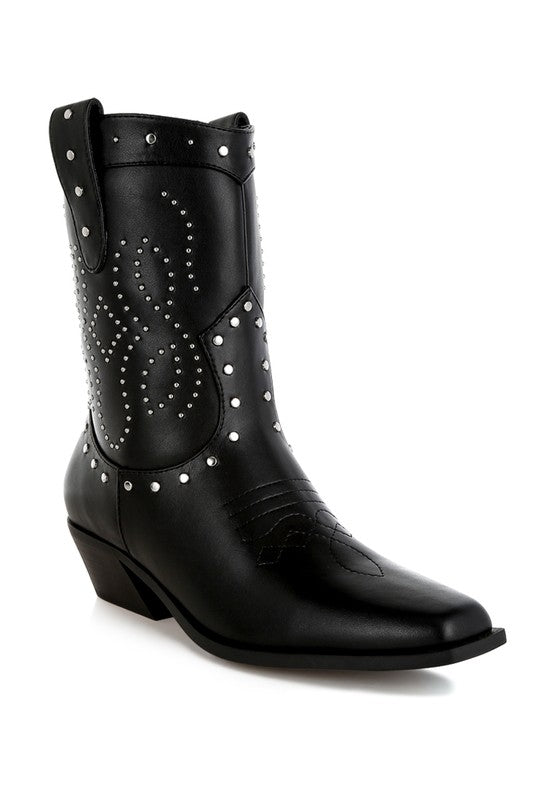 Equine Studded Embroidery Cowboy Boots Rag Company