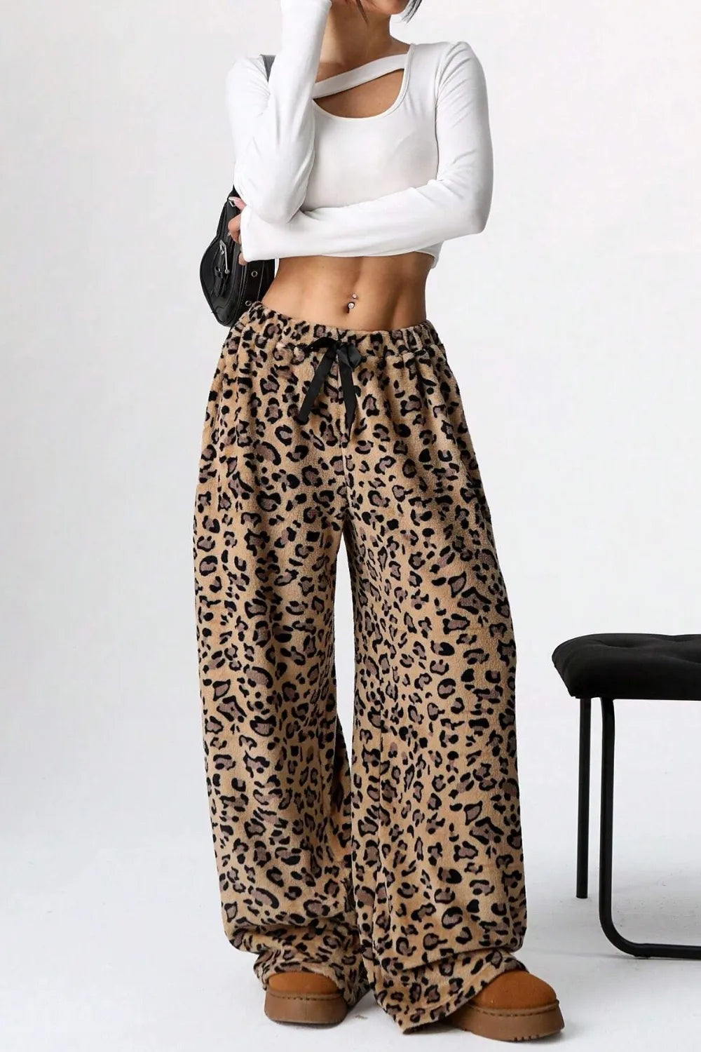 Leopard Wide Leg Pants 
