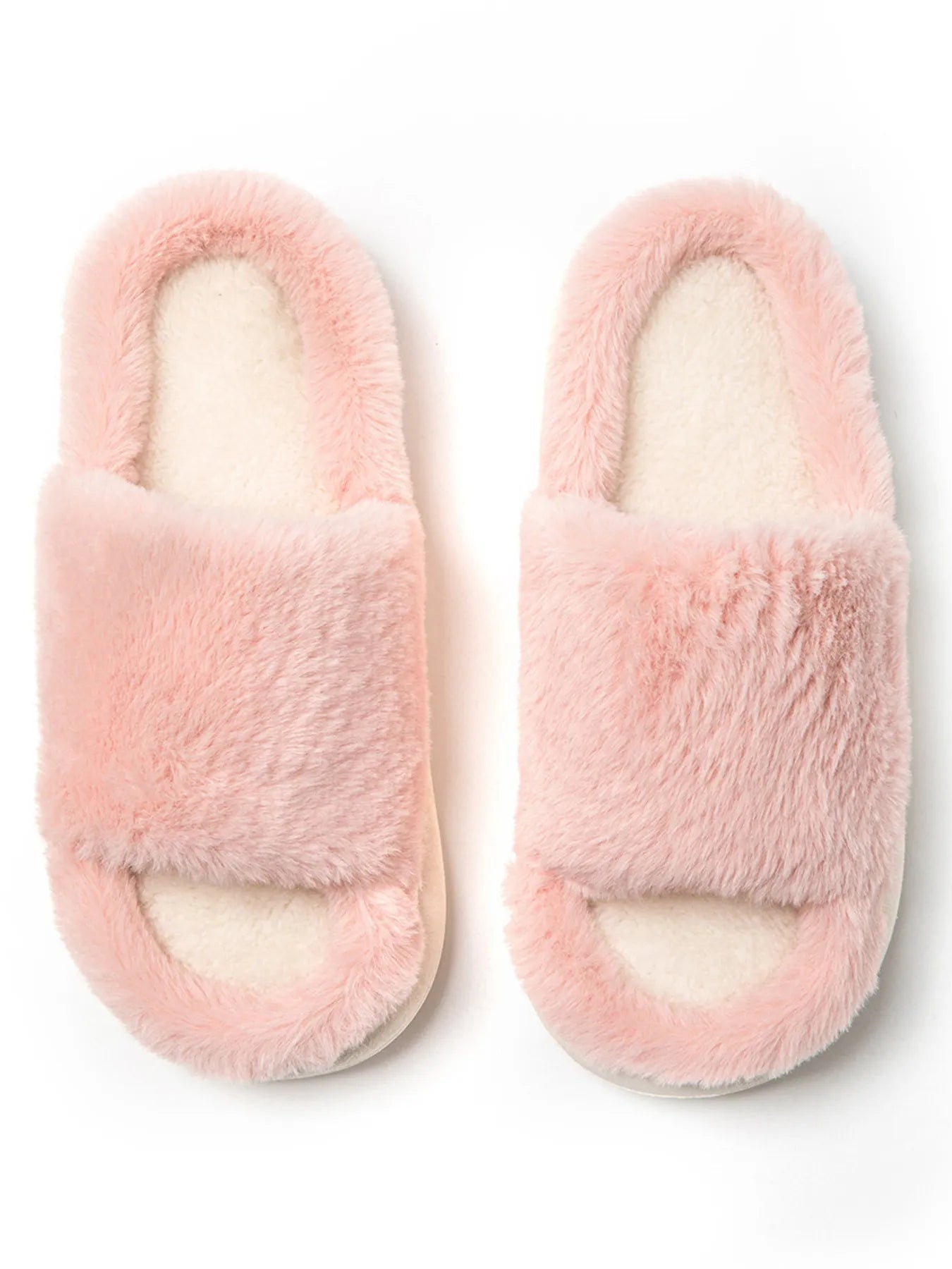 Fluffy Open Toe Comfort Slippers Trendsi