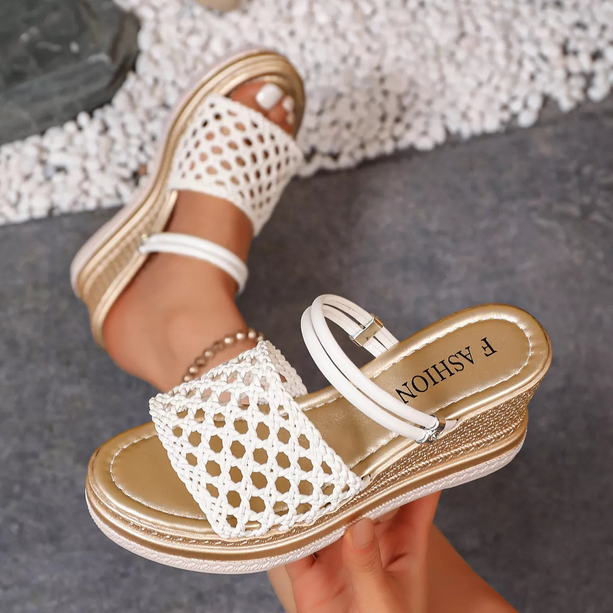 Open Toe Wedge Sandals Trendsi