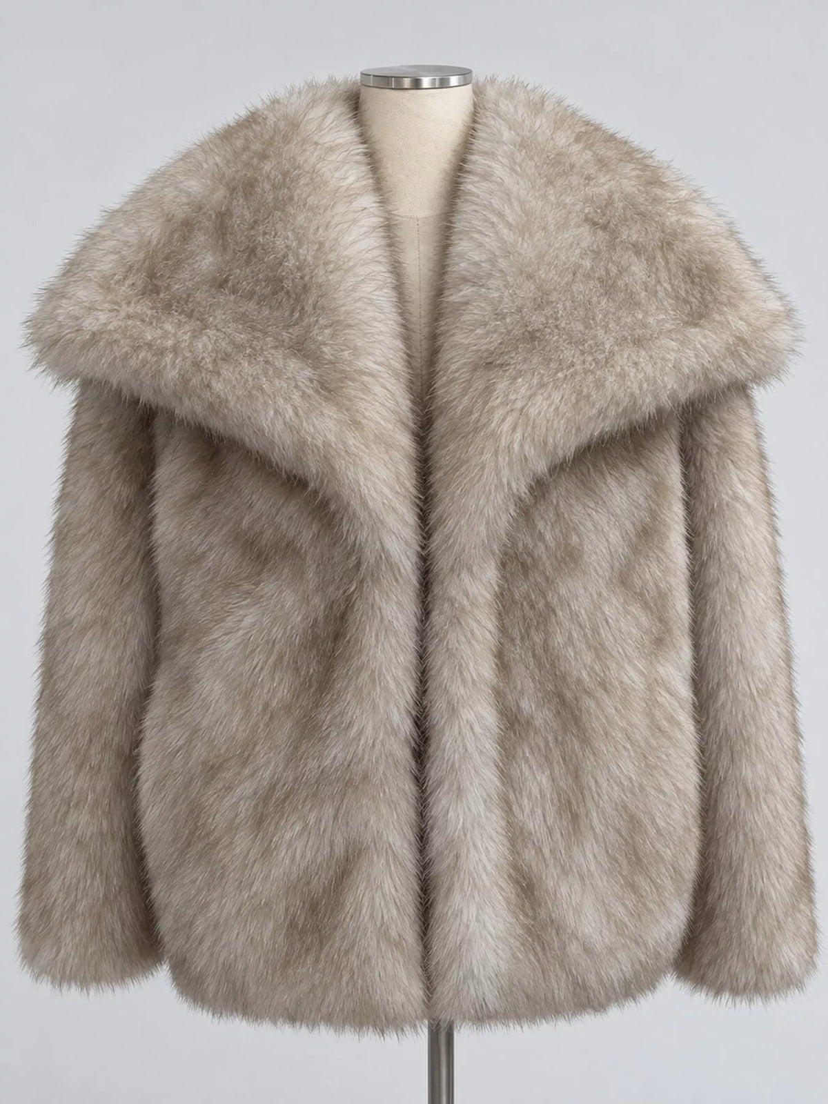 Fox Fur Collar Winter Outerwear Trendsi