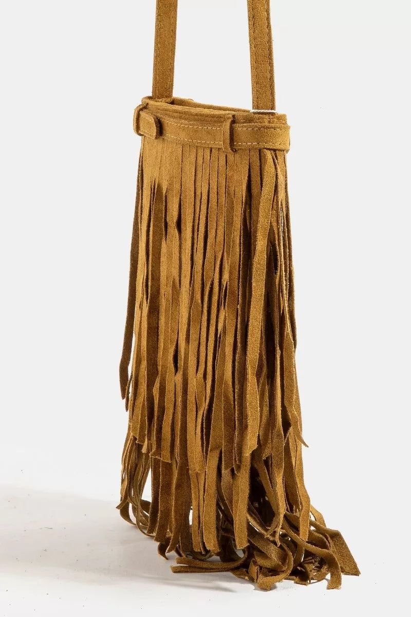 Fame Long Fringe Bucket Shoulder Bag Trendsi