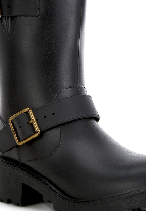 Anong Harness Detail Calf Boots 