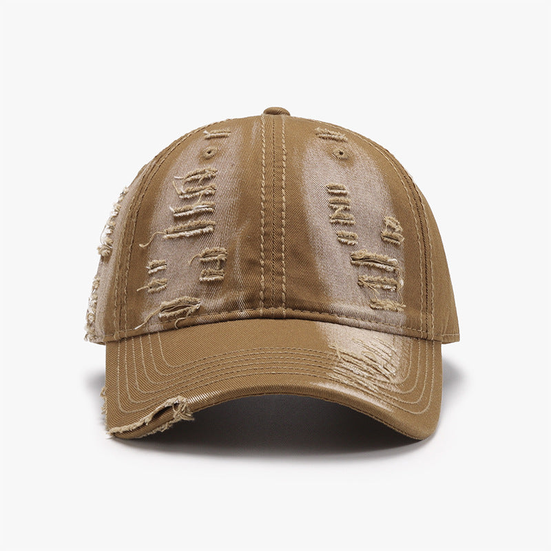 Distressed Adjustable Cotton Baseball Cap Trendsi