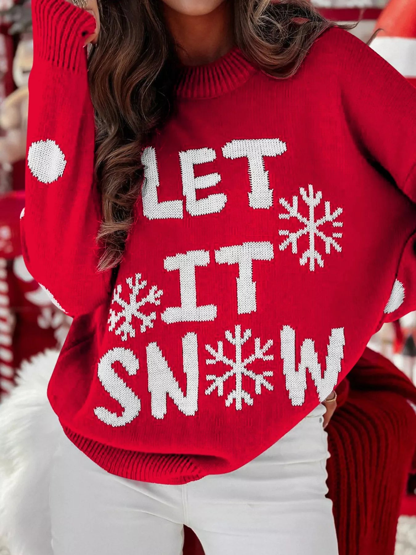 LET IT SNOW Christmas Loose Sweater 