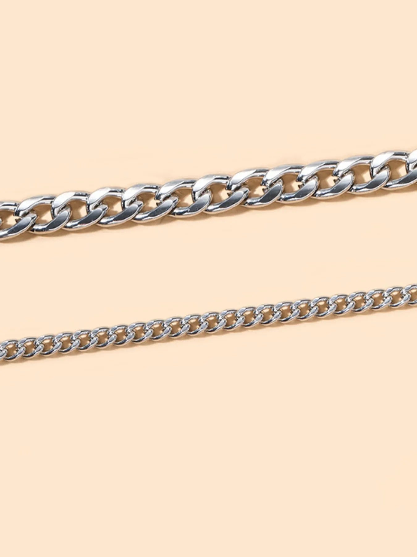 2-Piece Alloy Chain Anklet Bracelets 