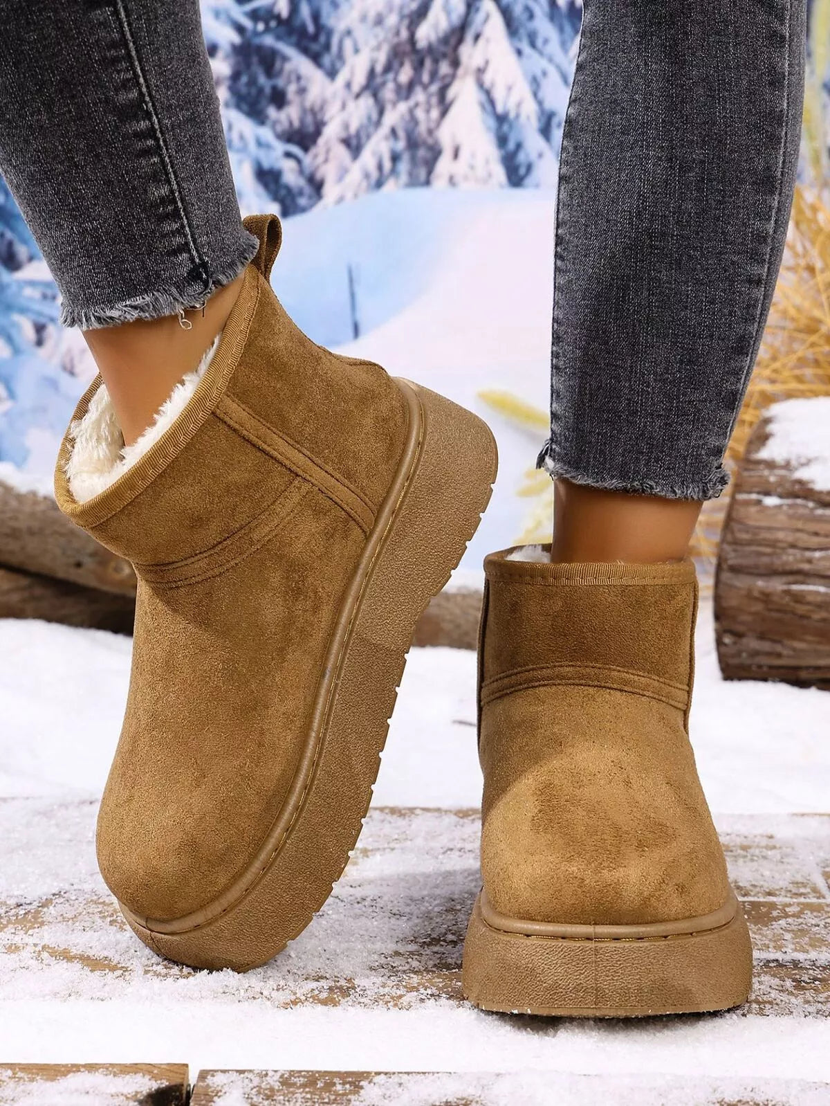 Round Toe Platform Boots Trendsi