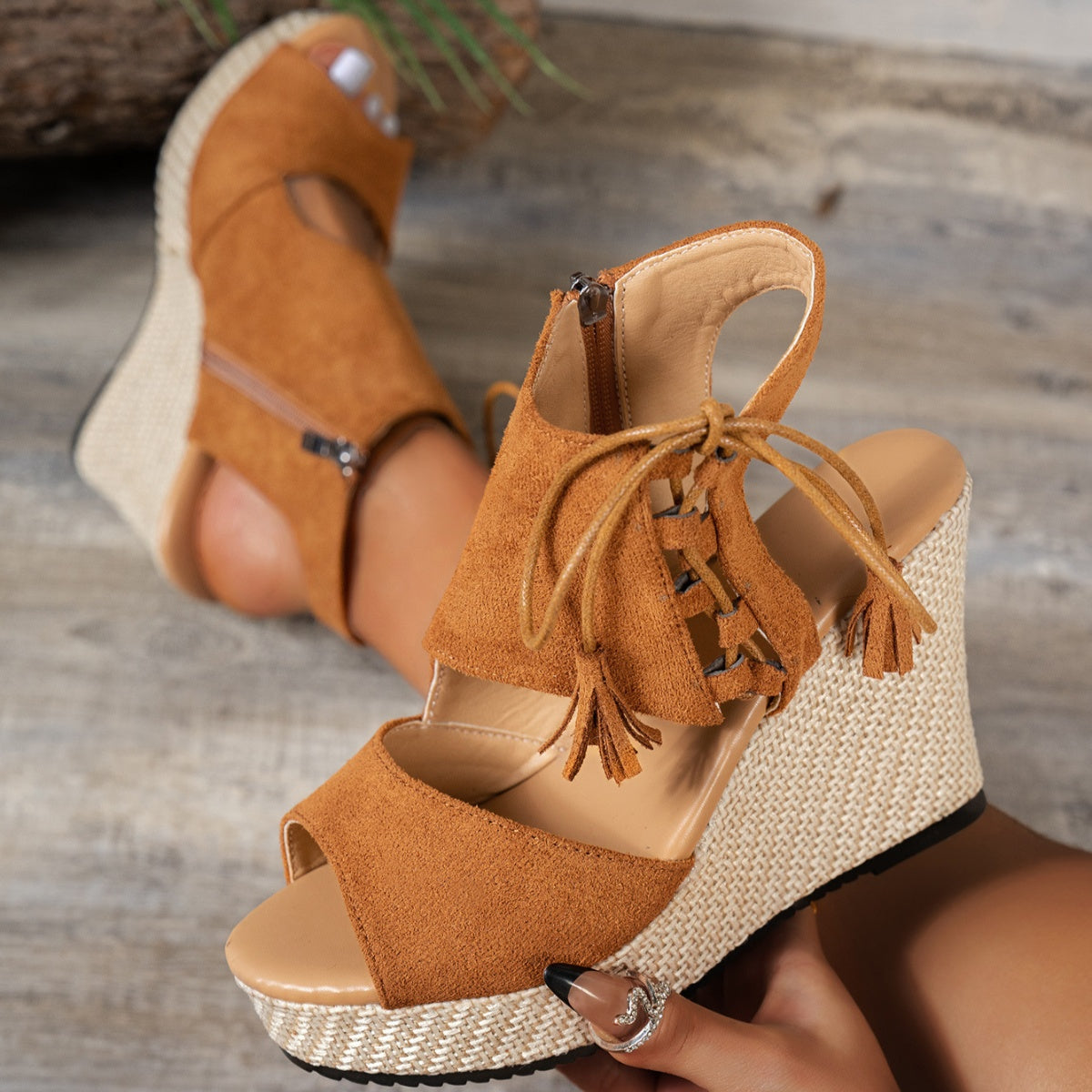 Open Toe Wedge Sandals 