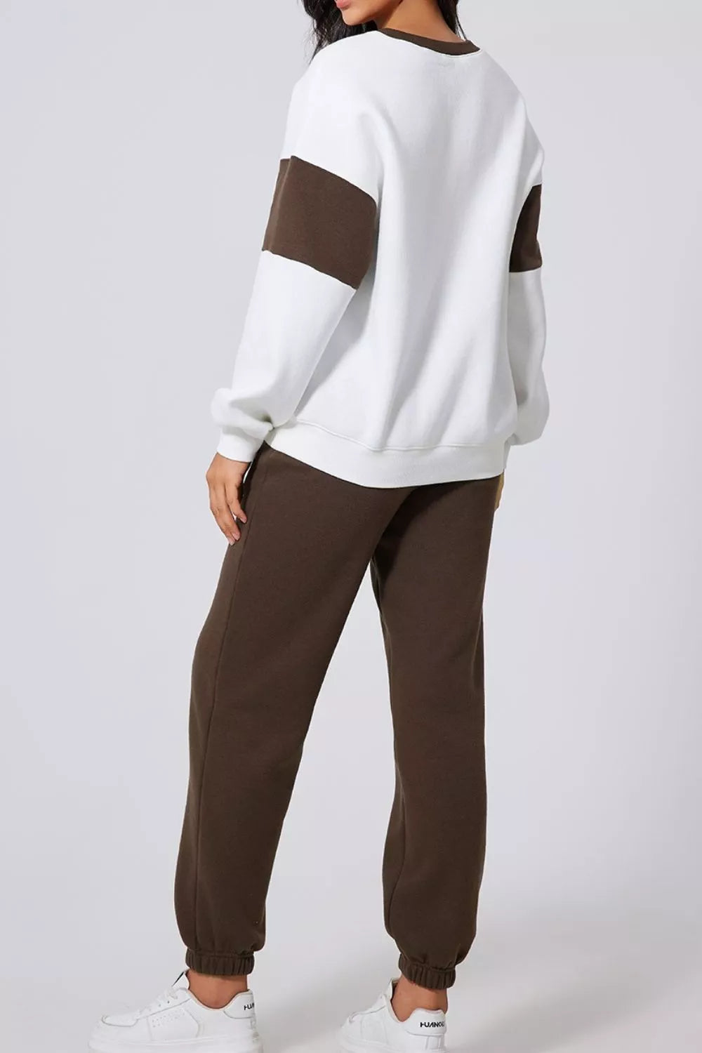 Drop Shoulder Loose Sweatshirt and Joggers Active Set Trendsi