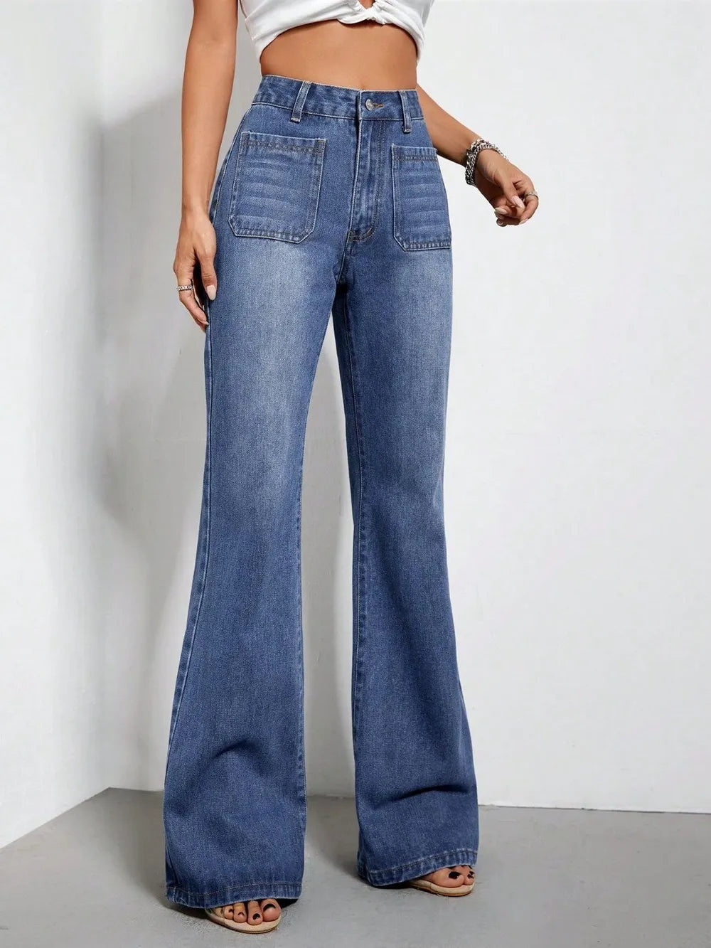 Bootcut Jeans with Pockets 