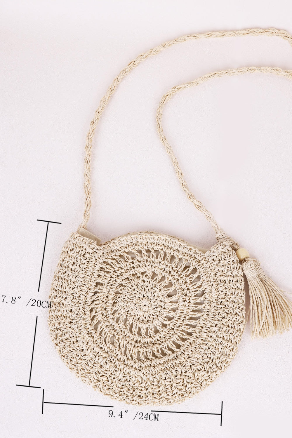 Tassel Straw Braided Strap Shoulder Bag Trendsi