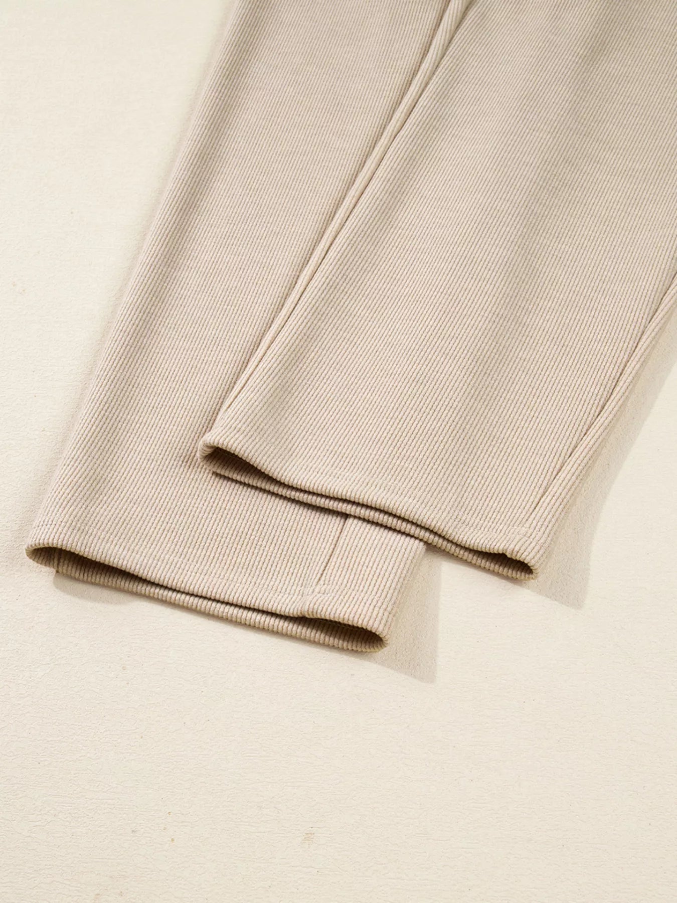 Lace Drawstring Hoodie and High Waist Pants Corduroy Suit Trendsi