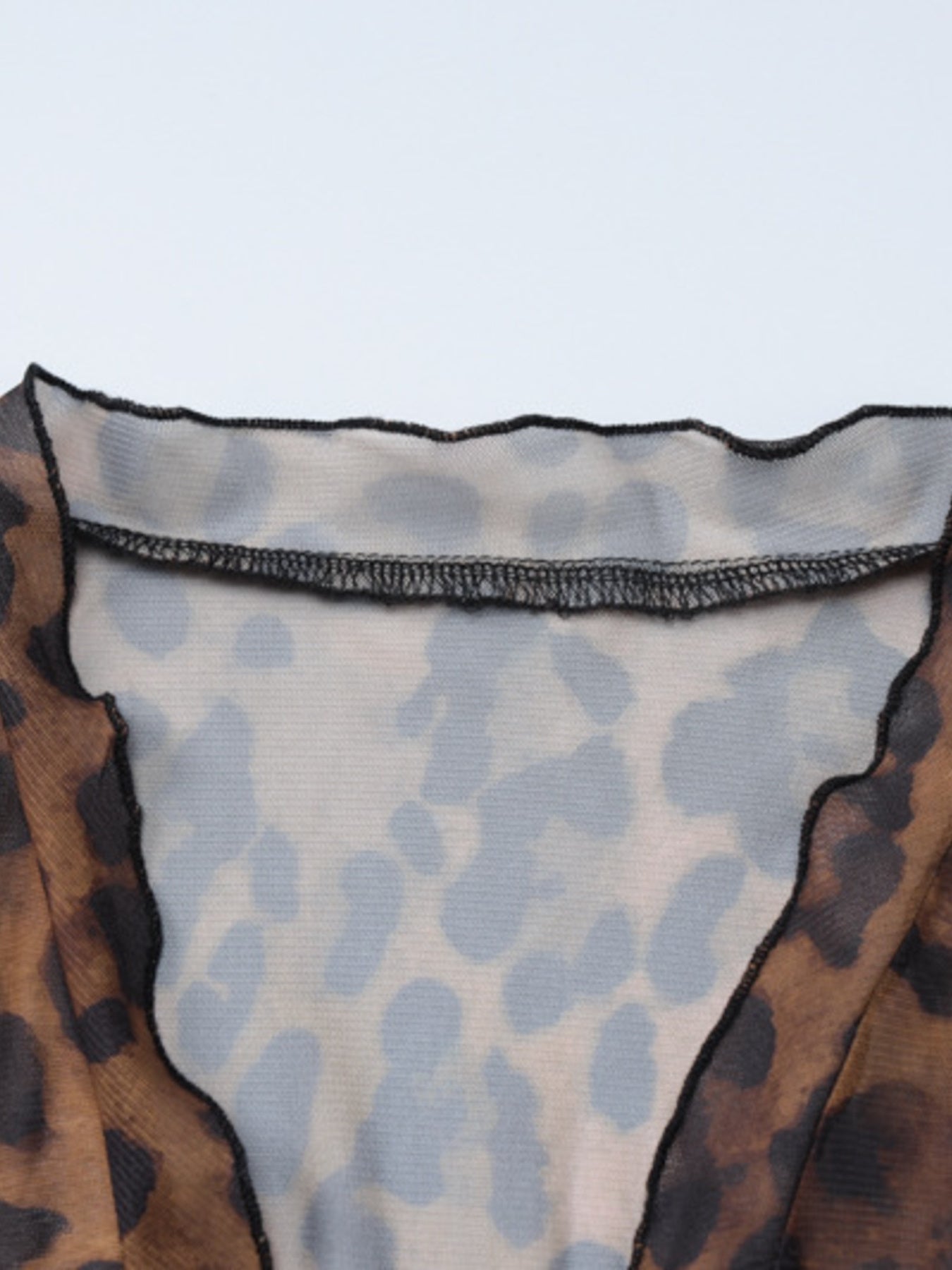 Leopard Print Tie Front Blouse 