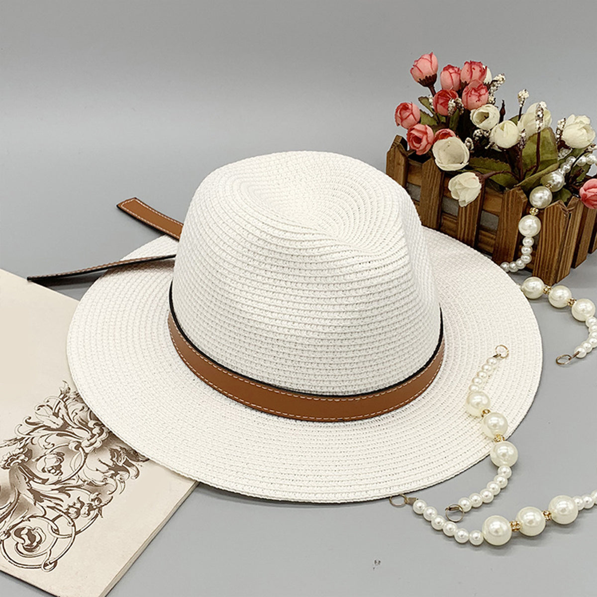 Wide Brim Paper Braided Hat Trendsi