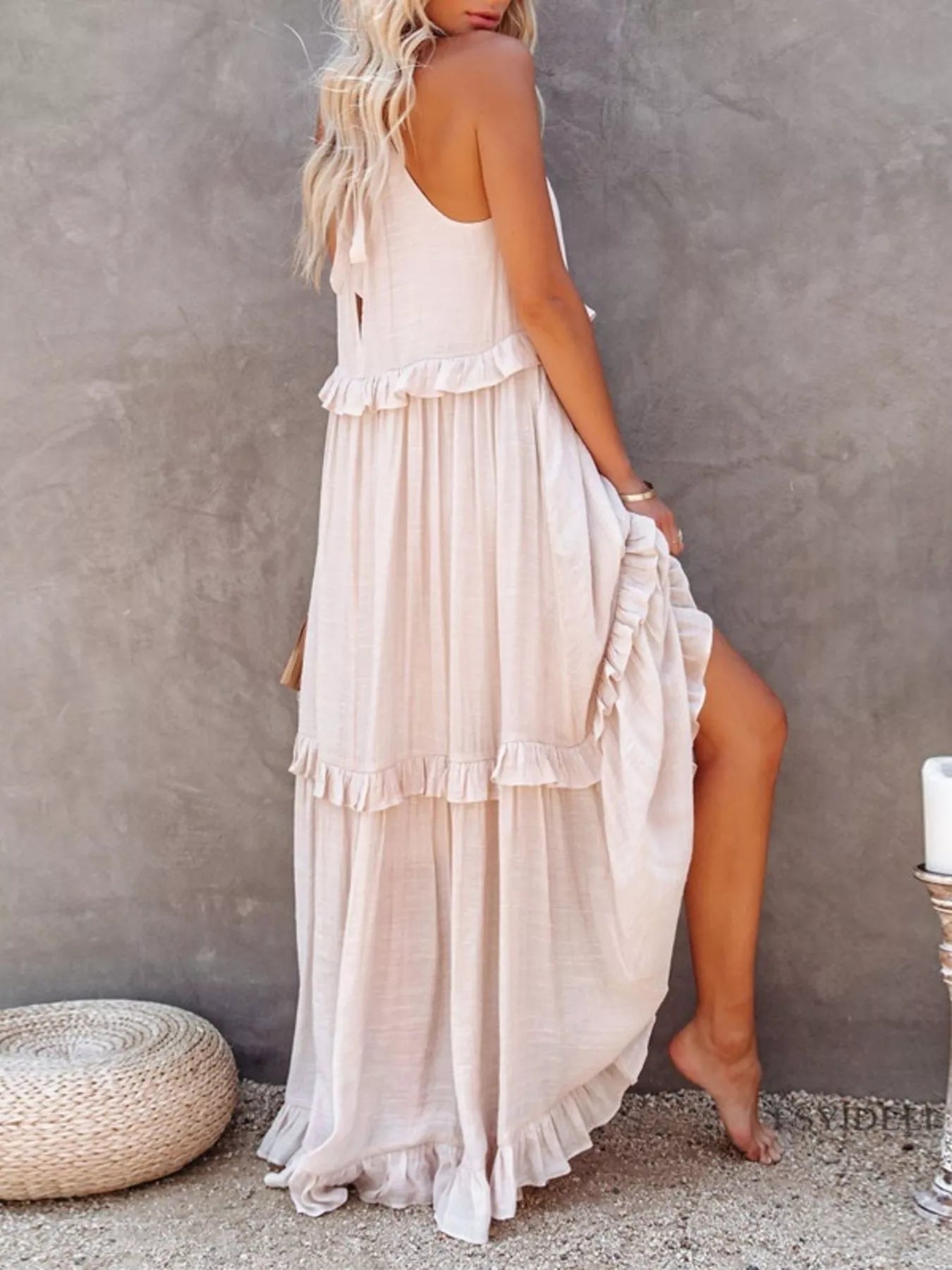 Ruffled Tiered Sleeveless Maxi Dress 
