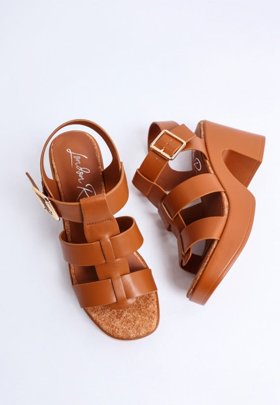 Avalon Chunky Pin Buckle Platform Heels 