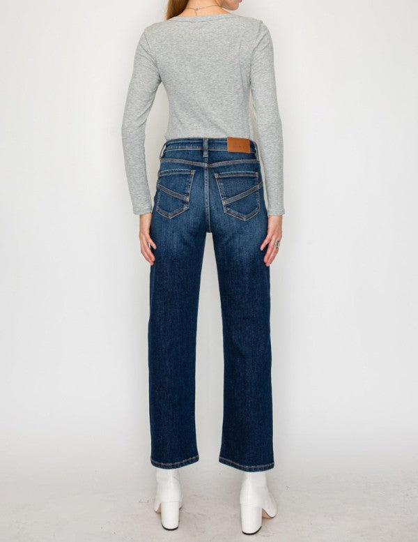 AT1029STD - High Rise Ankle Straight Jeans - Weste 