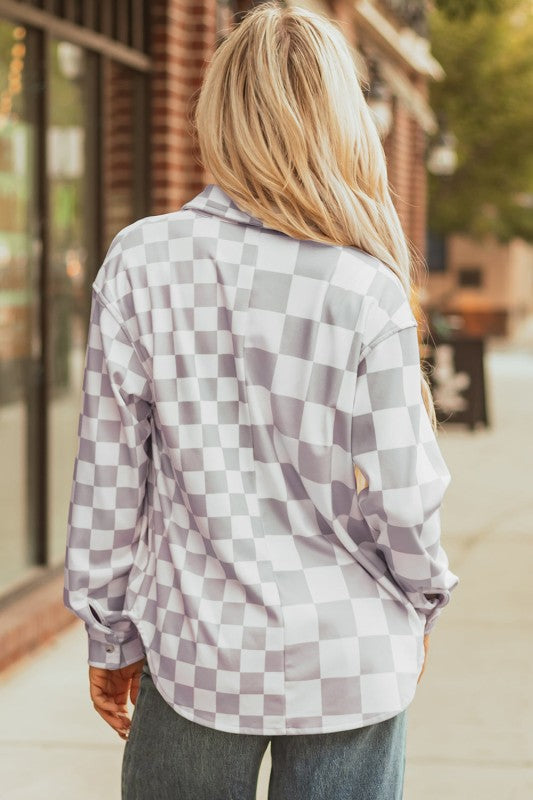 Checker Flap Pocket Button Front 
