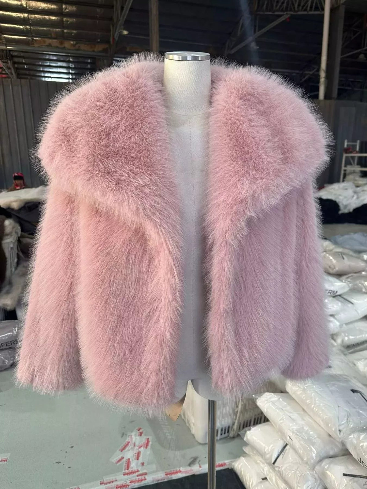Fox Fur Collar Winter Outerwear Trendsi