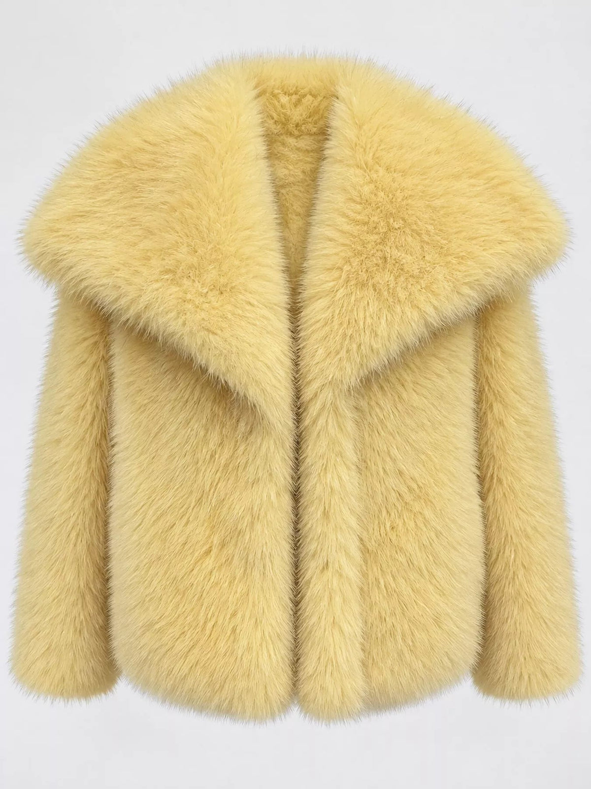 Fox Fur Collar Winter Outerwear Trendsi