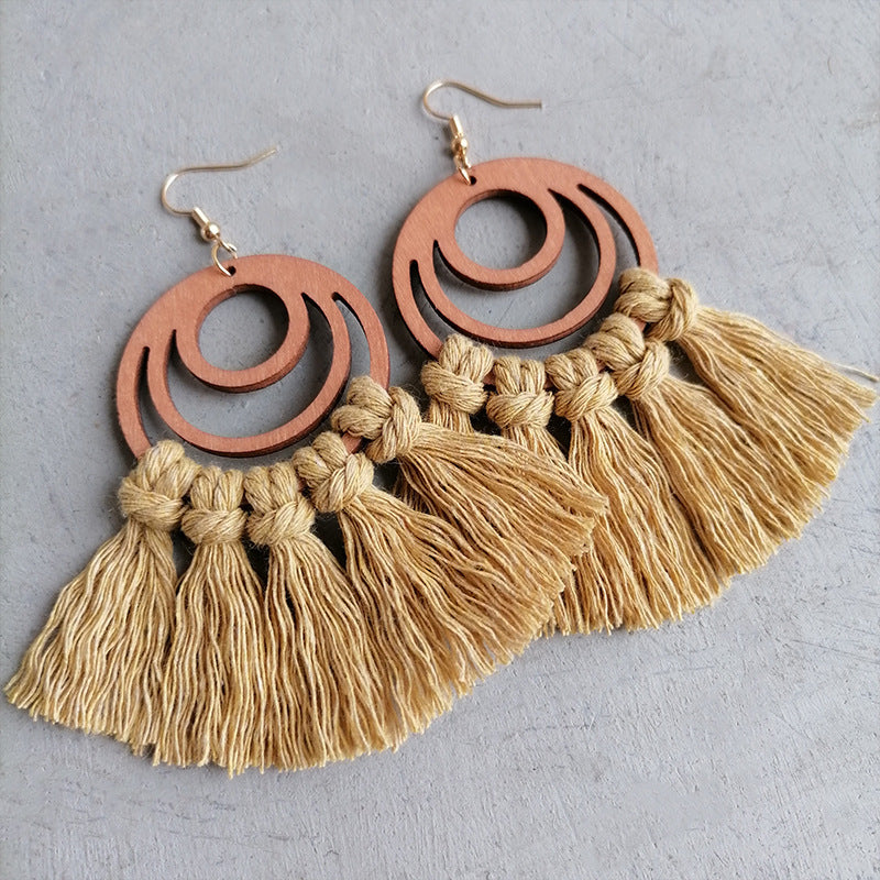 Tassel Detail Geometric Earrings Trendsi