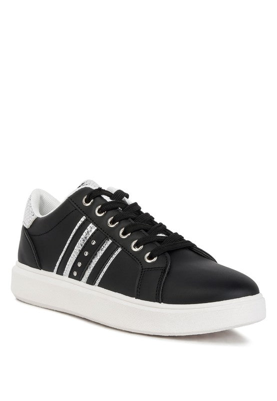 Claude Faux Leather Back Panel Detail Sneakers Rag Company