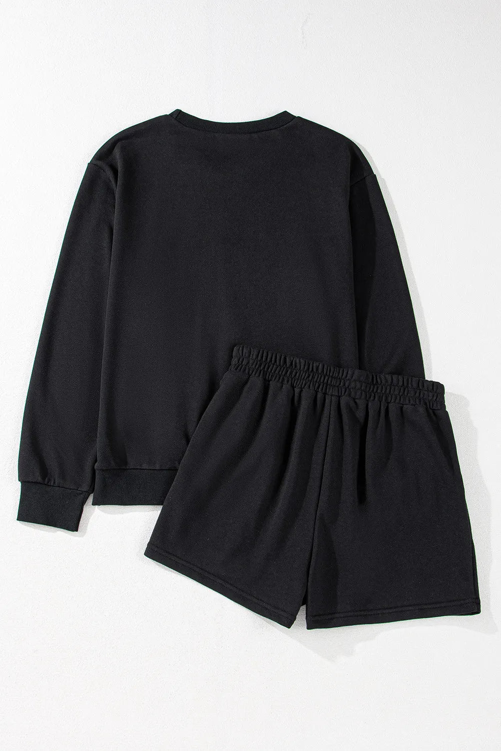 GAME DAY Football Round Neck Long Sleeve Top and Shorts Set Trendsi