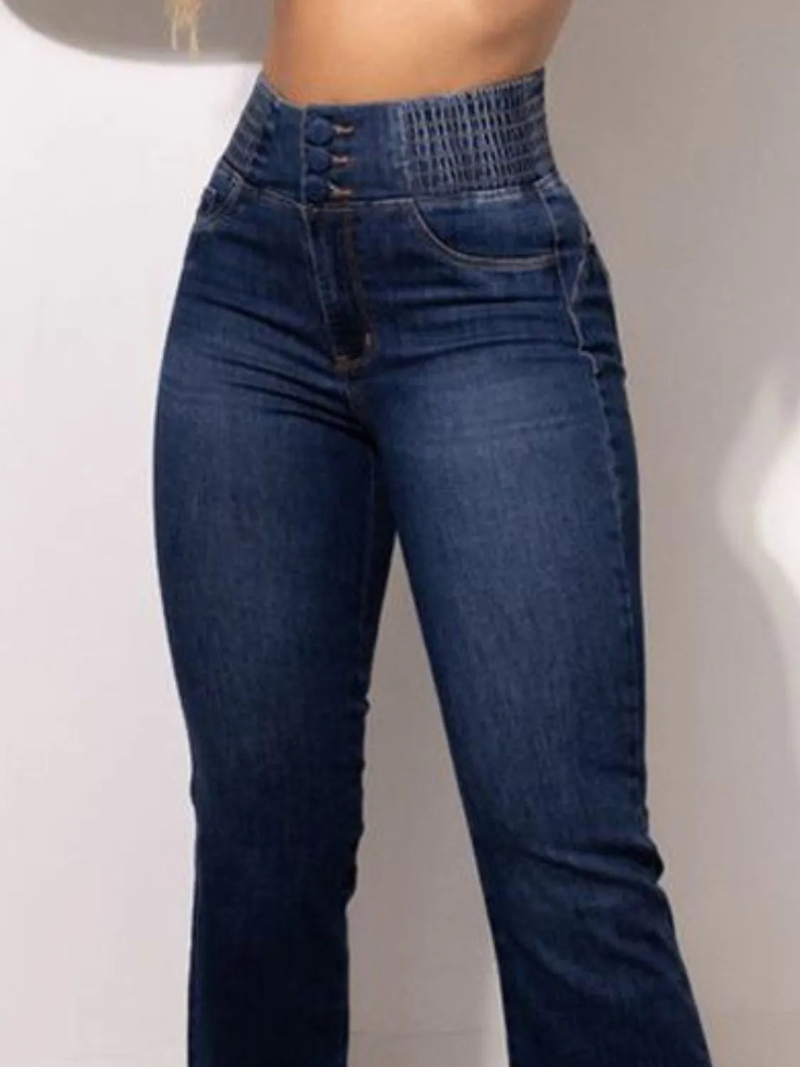 High Rise Bootcut Jeans Trendsi