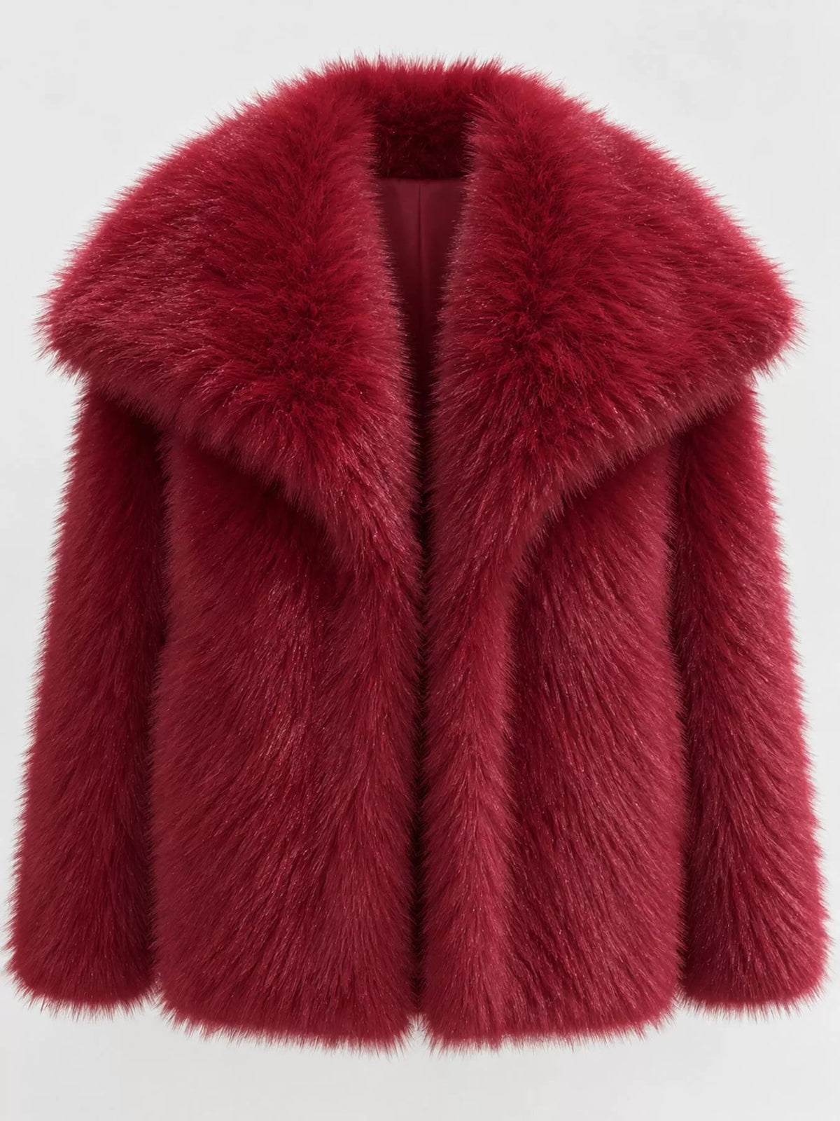 Fox Fur Collar Winter Outerwear Trendsi