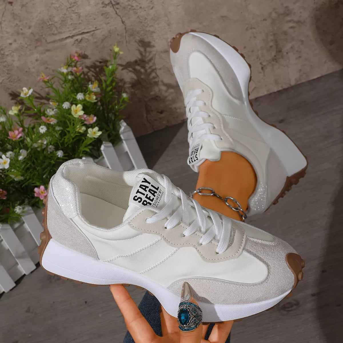 Round Toe Flats Sneakers Trendsi