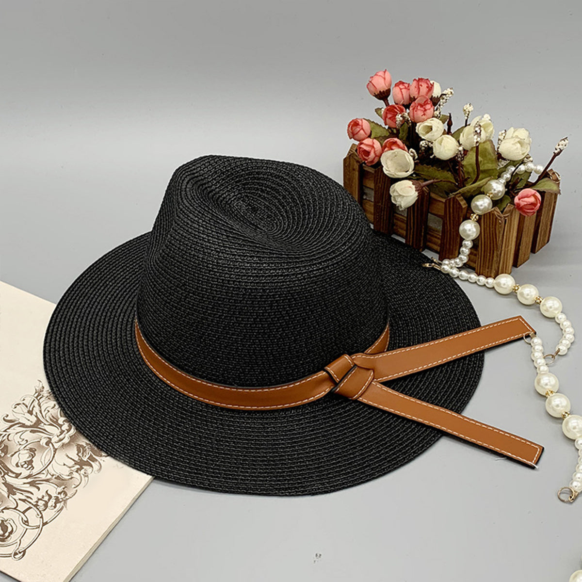 Wide Brim Paper Braided Hat Trendsi