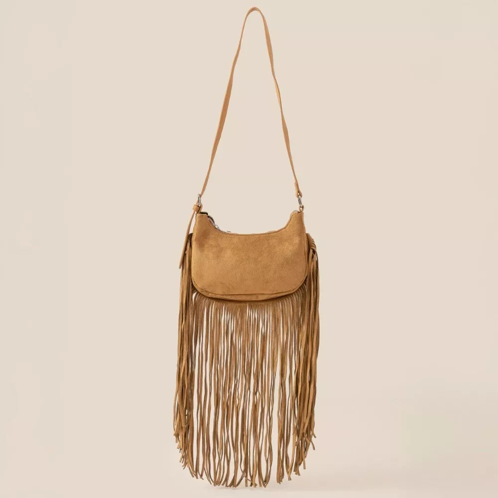 Fame Suede Fringe Crossbody Bag Trendsi