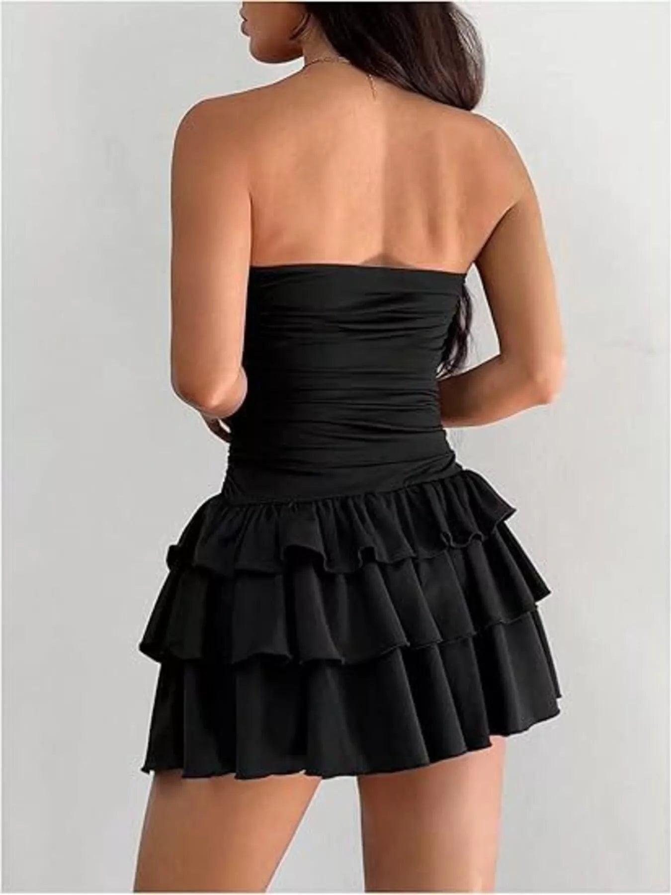 Tube Layered Ruffle Mini Dress 