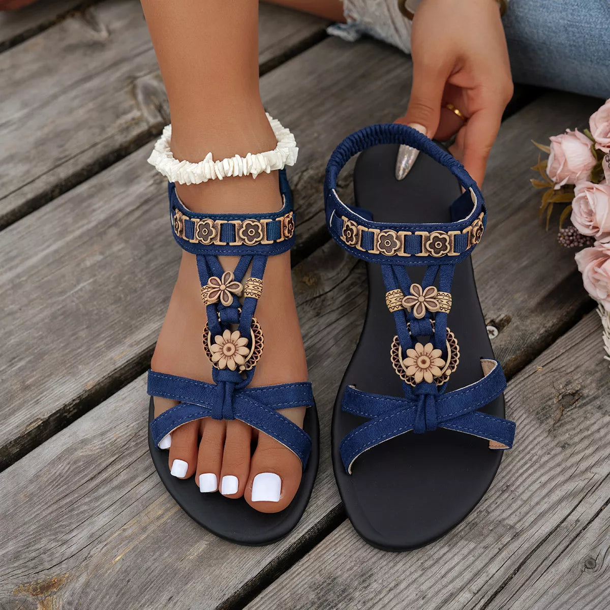 T-Strap Ankle Sandals Trendsi
