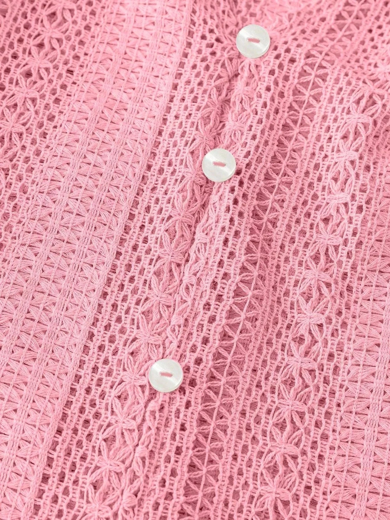 Lace Notched Long Sleeve Shirt 