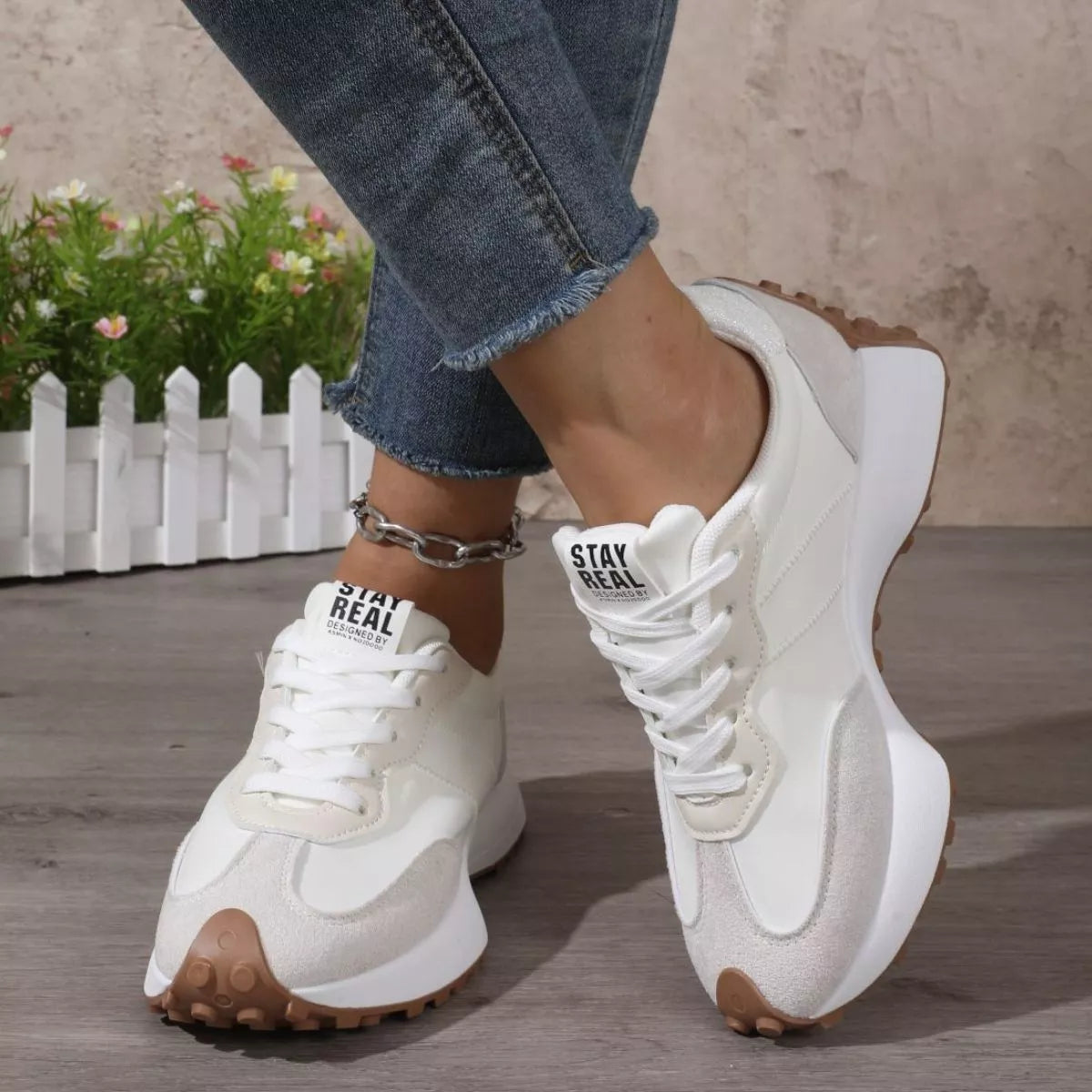Round Toe Flats Sneakers Trendsi