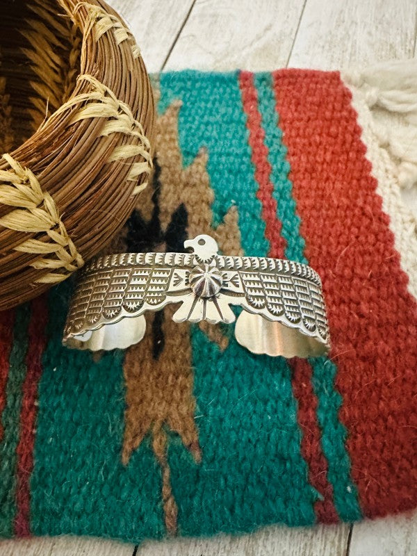 Navajo Hand Stamped Sterling Silver Thunderbird 