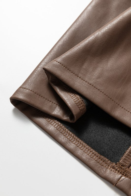 Vegan Leather Sleeveless Mini Dress JUNIPER BLVD