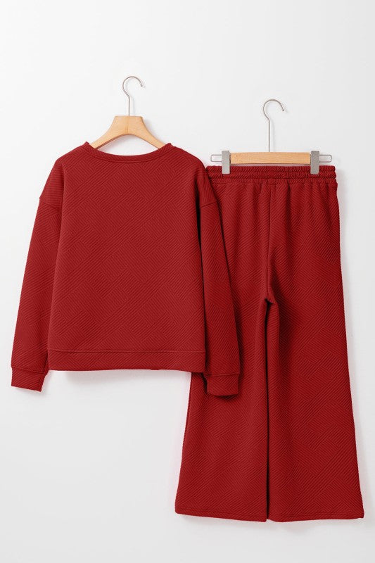 Textured Top and Pants Set JUNIPER BLVD