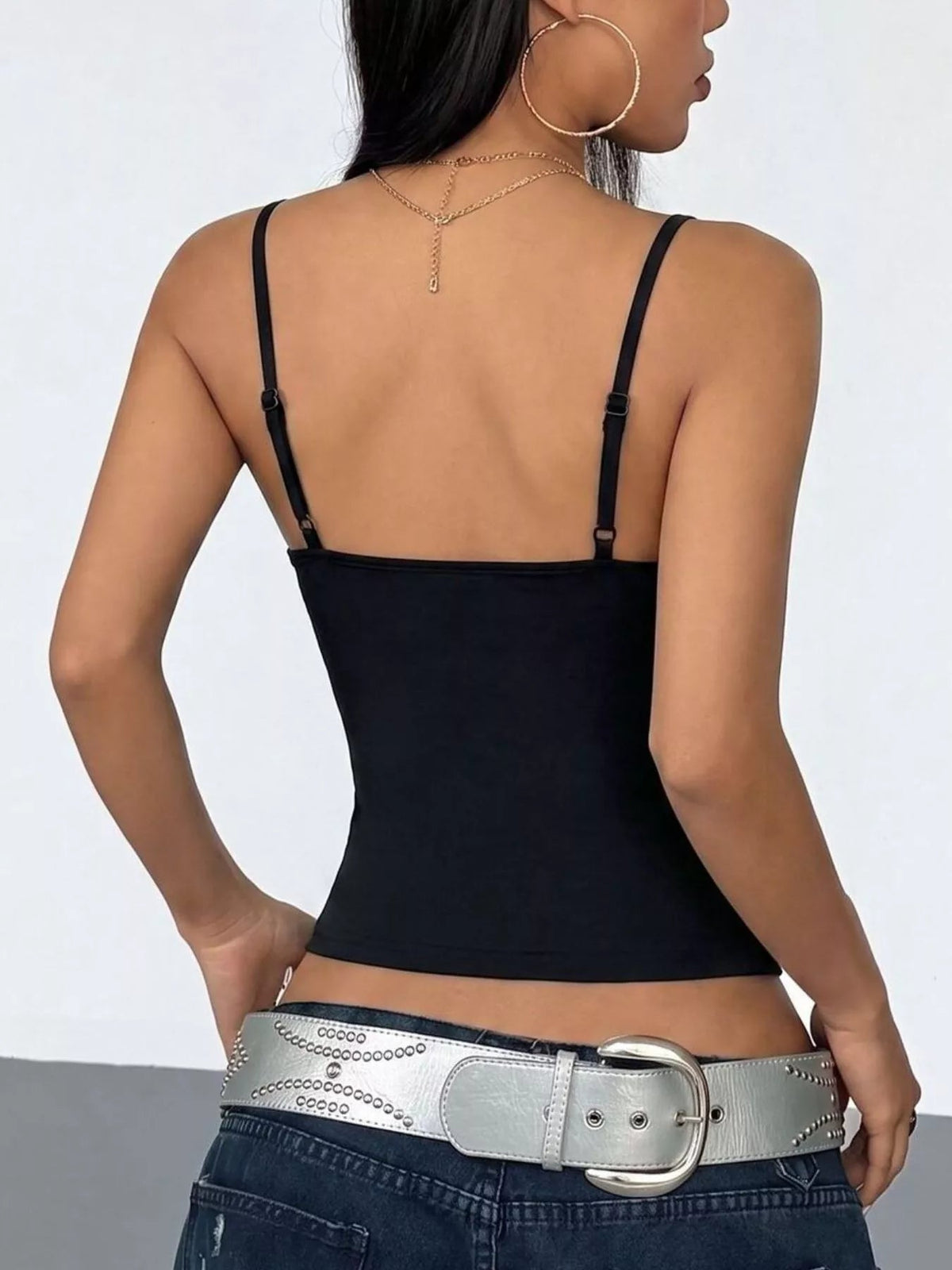 Rhinestone Spider Slim Fit Cami Trendsi