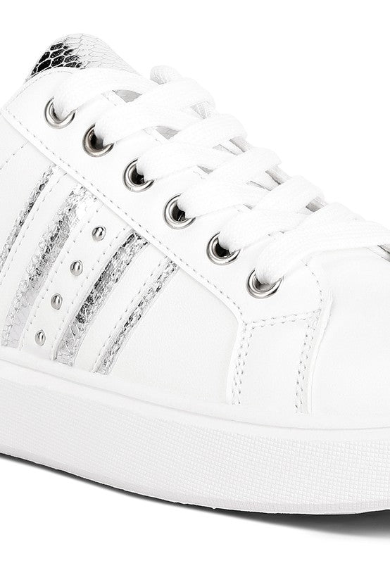 Claude Faux Leather Back Panel Detail Sneakers Rag Company